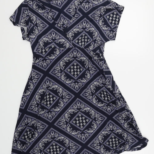 Collection Womens Blue Argyle/Diamond  Skater Dress  Size 10