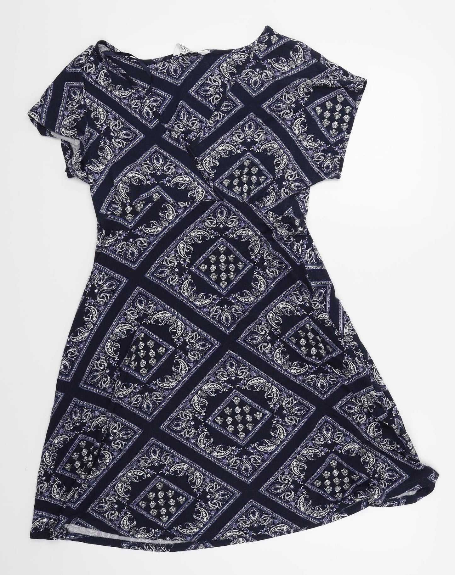 Collection Womens Blue Argyle/Diamond  Skater Dress  Size 10