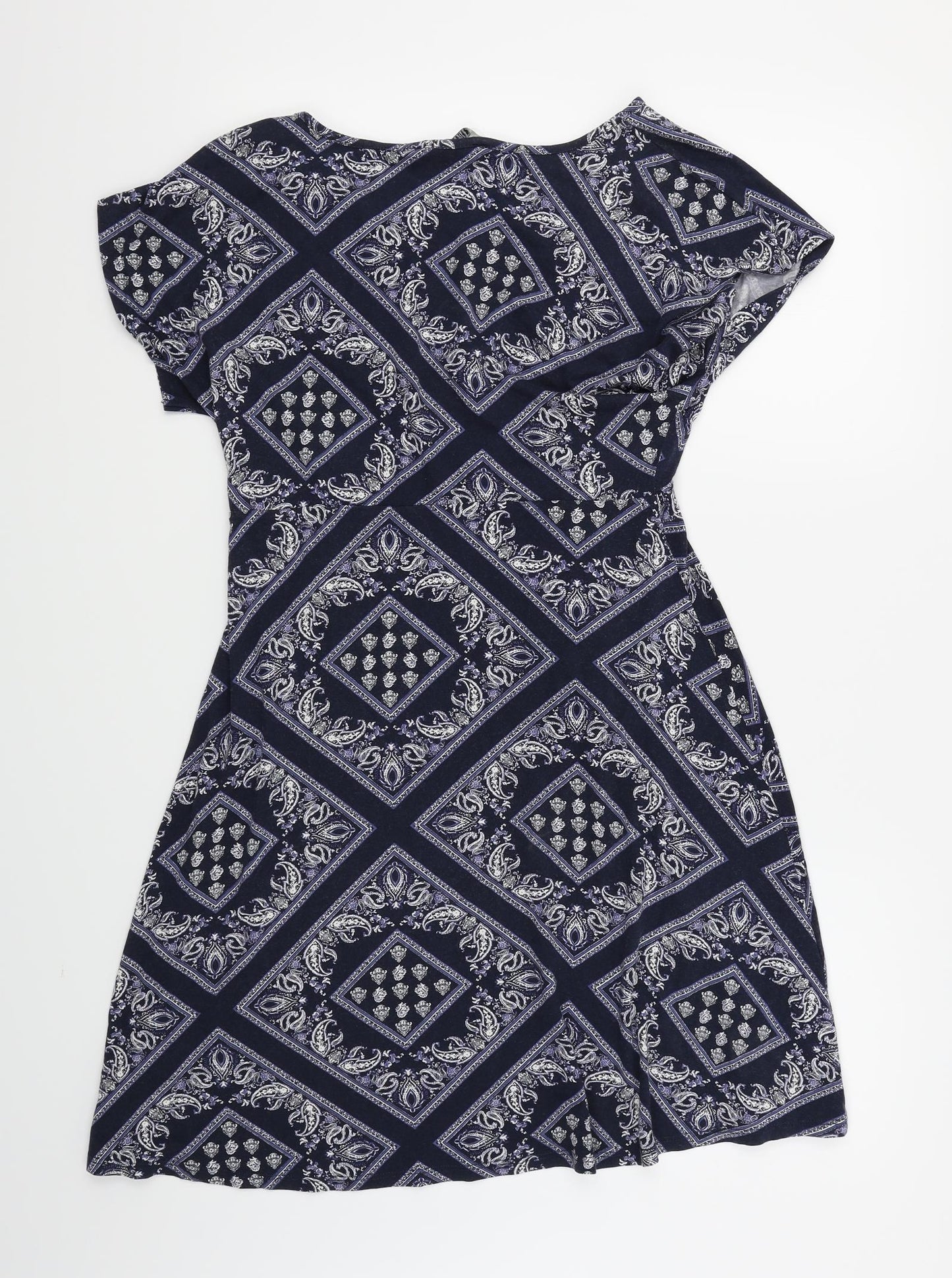 Collection Womens Blue Argyle/Diamond  Skater Dress  Size 10