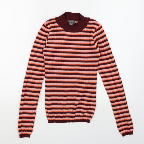 Primark Womens Orange Striped  Pullover Jumper Size 4
