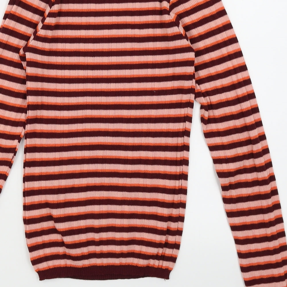 Primark Womens Orange Striped  Pullover Jumper Size 4