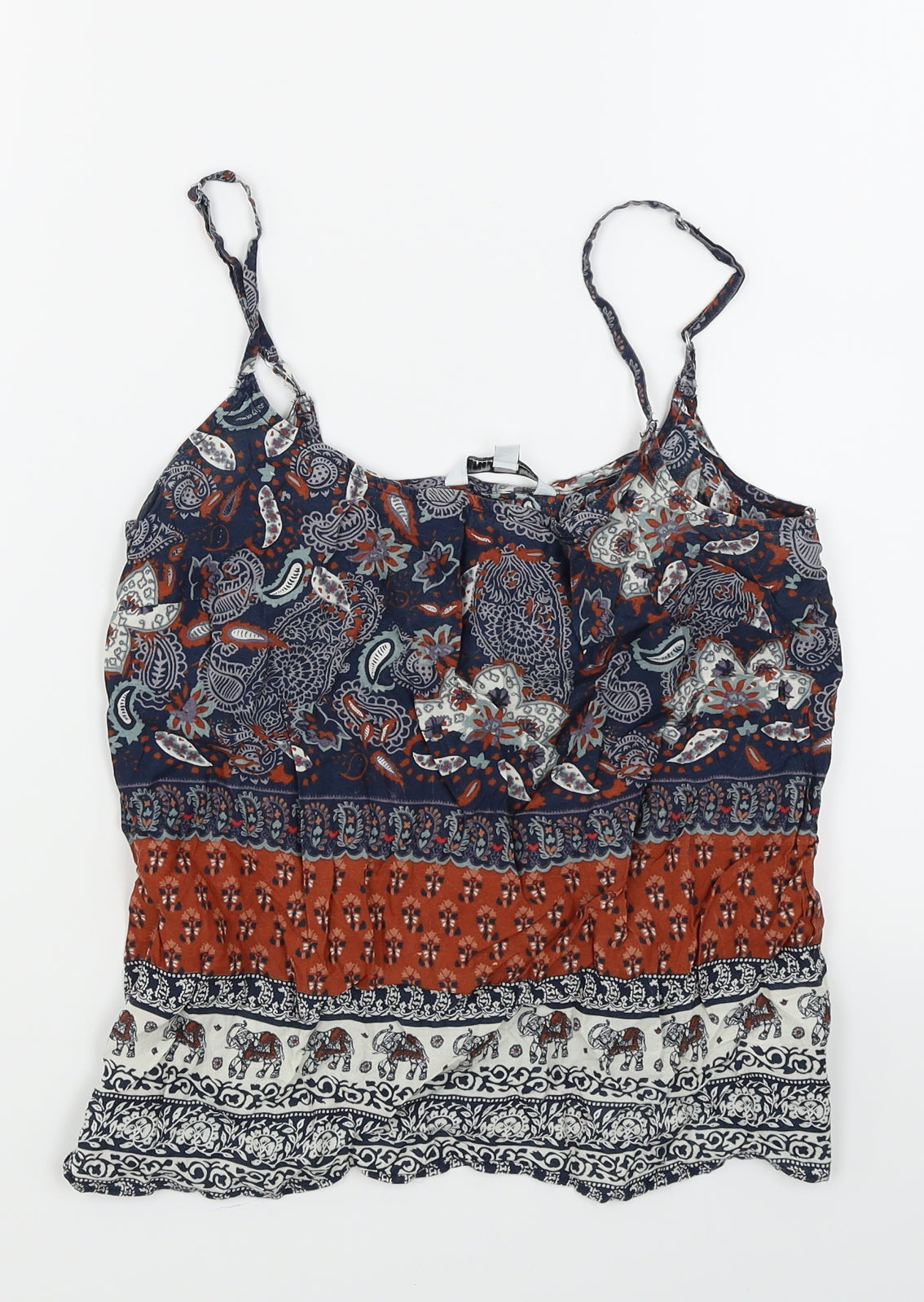 New Look Womens Blue Floral  Camisole Blouse Size 10