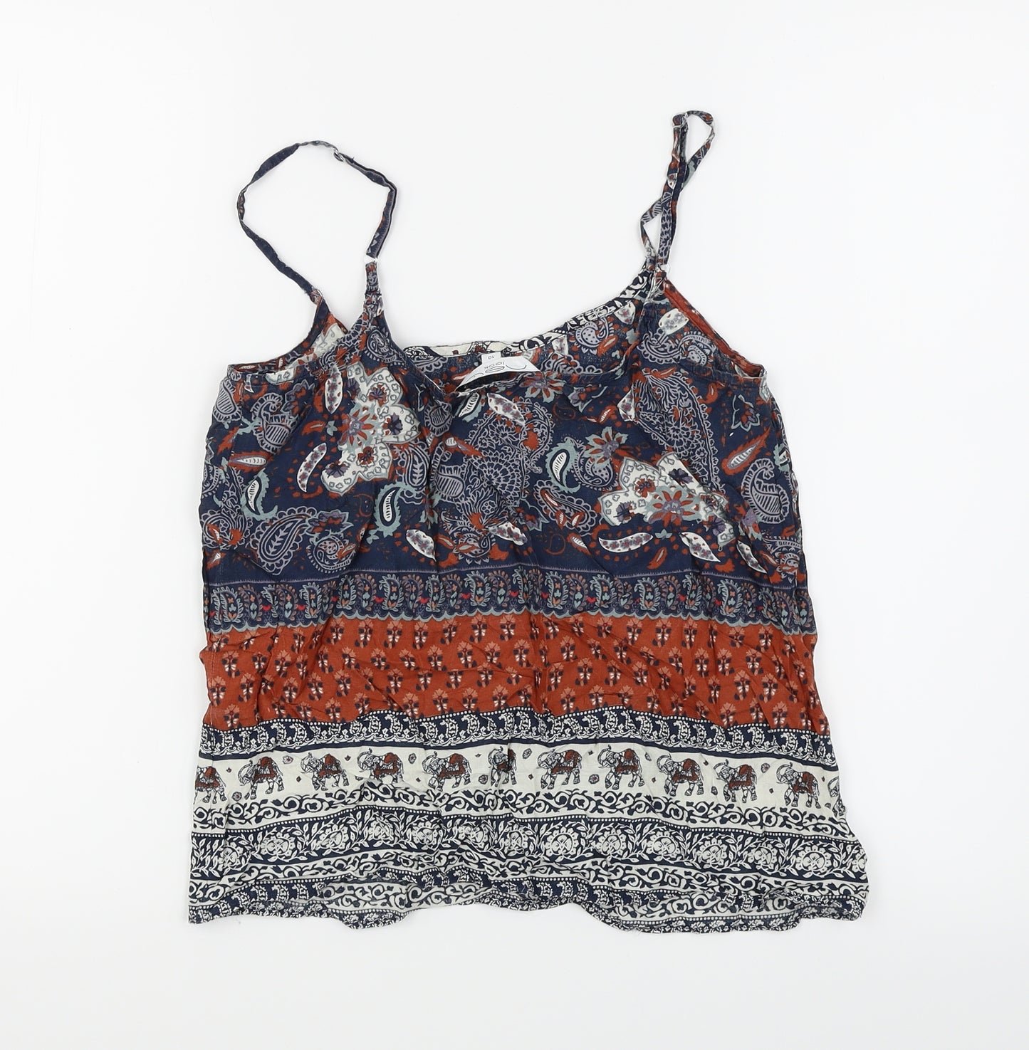 New Look Womens Blue Floral  Camisole Blouse Size 10
