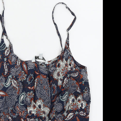New Look Womens Blue Floral  Camisole Blouse Size 10