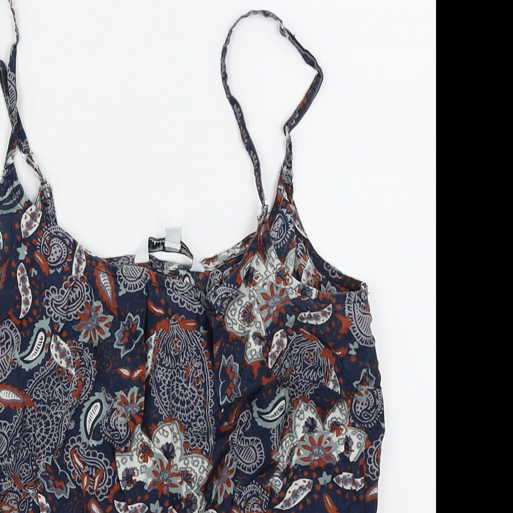 New Look Womens Blue Floral  Camisole Blouse Size 10