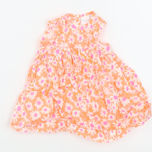 Bluezoo Girls Orange Floral  Trapeze & Swing  Size 0-3 Months