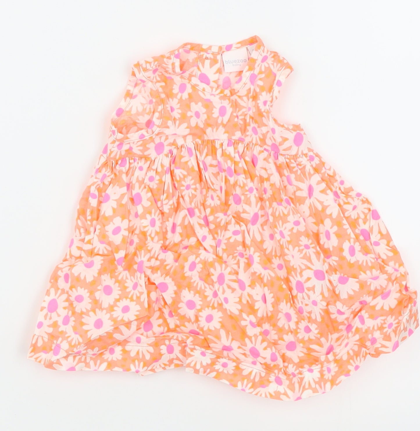 Bluezoo Girls Orange Floral  Trapeze & Swing  Size 0-3 Months