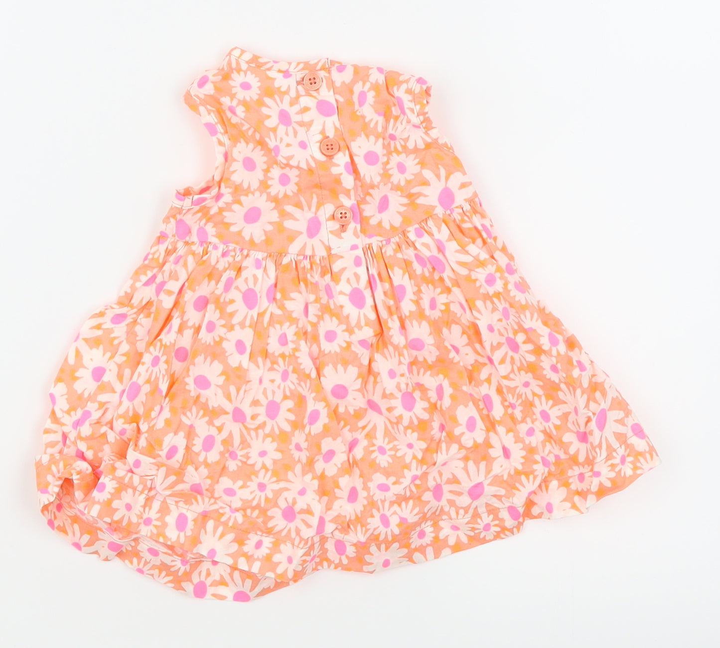 Bluezoo Girls Orange Floral  Trapeze & Swing  Size 0-3 Months