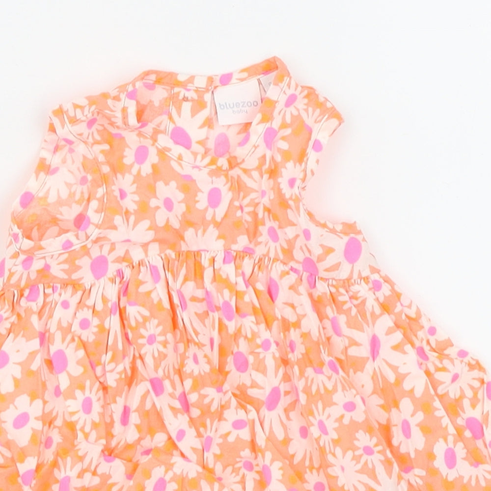 Bluezoo Girls Orange Floral  Trapeze & Swing  Size 0-3 Months