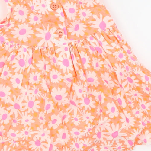 Bluezoo Girls Orange Floral  Trapeze & Swing  Size 0-3 Months