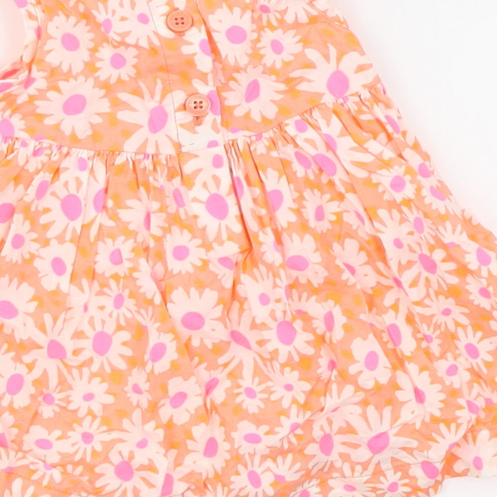 Bluezoo Girls Orange Floral  Trapeze & Swing  Size 0-3 Months