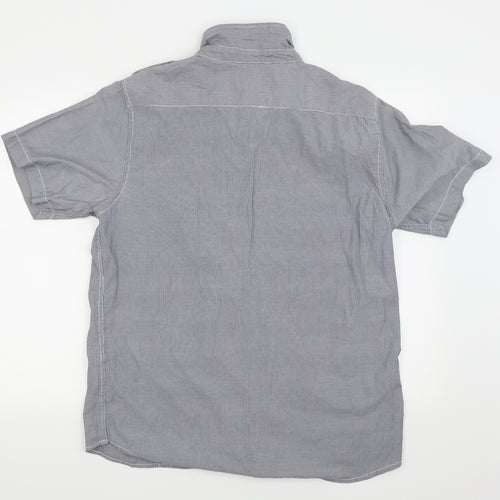 le cooper Mens Grey Striped   Button-Up Size XL