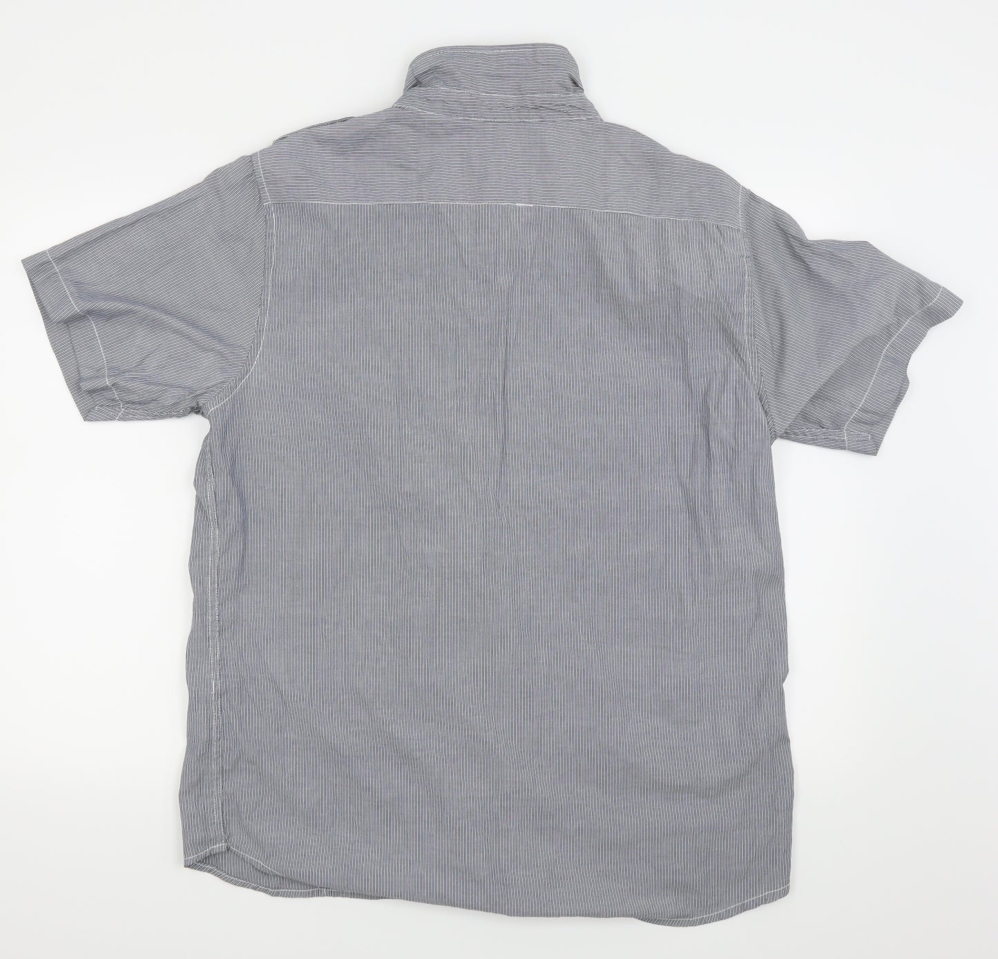 le cooper Mens Grey Striped   Button-Up Size XL