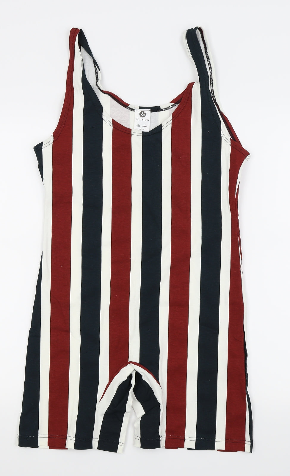top man Mens Multicoloured Striped   T-Shirt Size L  - one-piece
