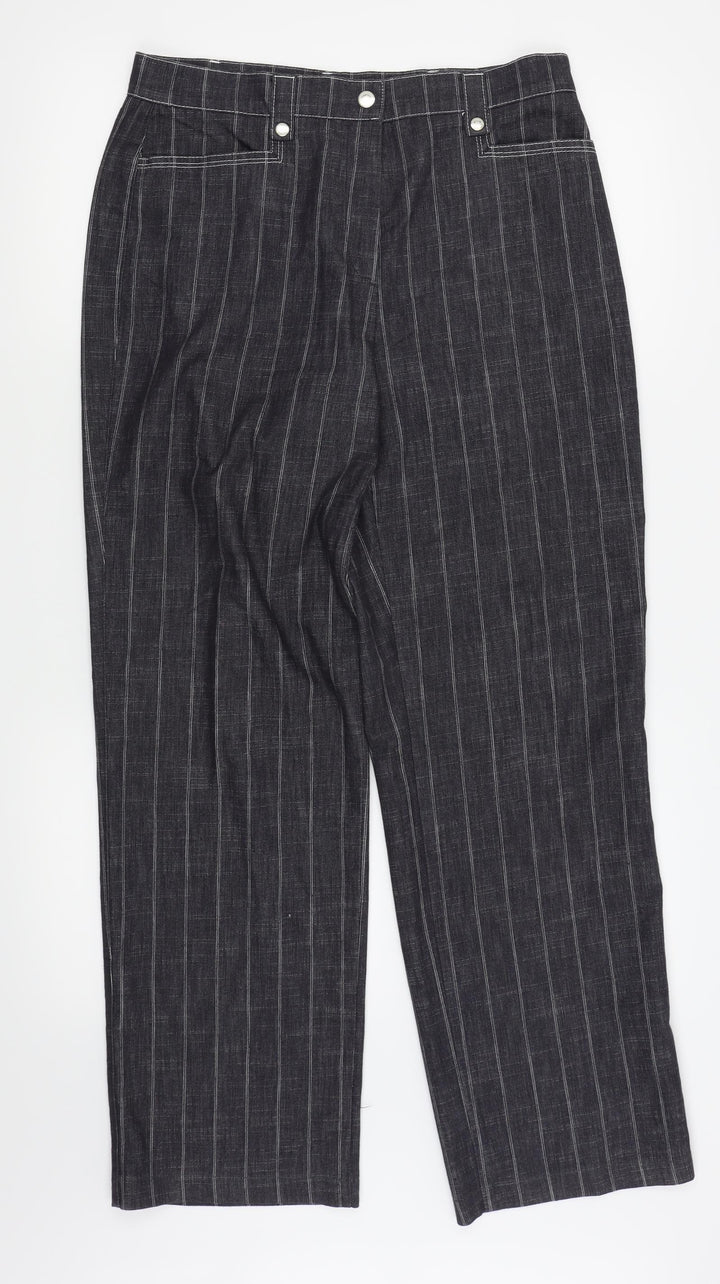 Gerry Weber Womens Grey Polka Dot Trousers Size 14 L29 in