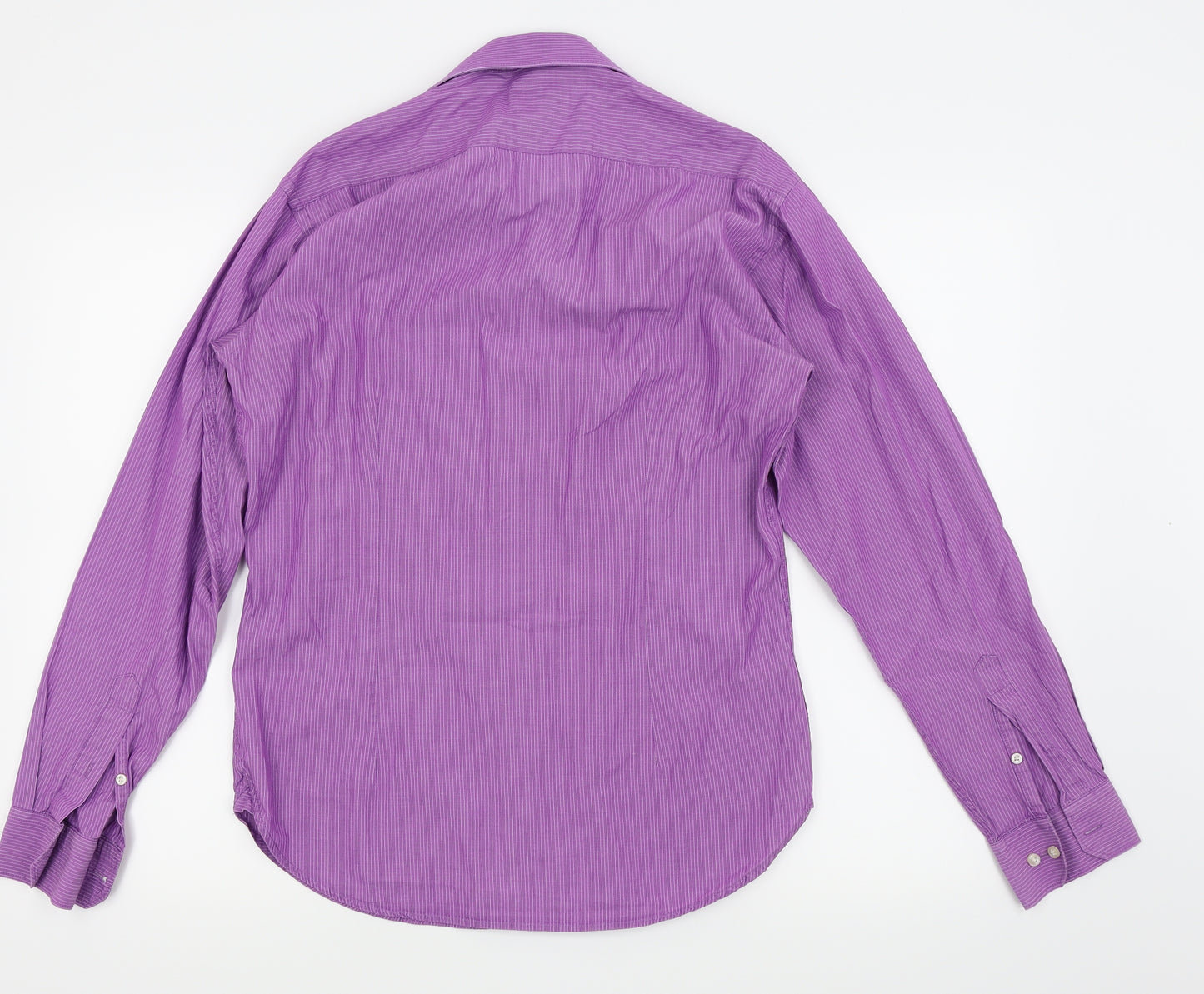 Ventuno 21 Mens Purple Pinstripe   Dress Shirt Size 38