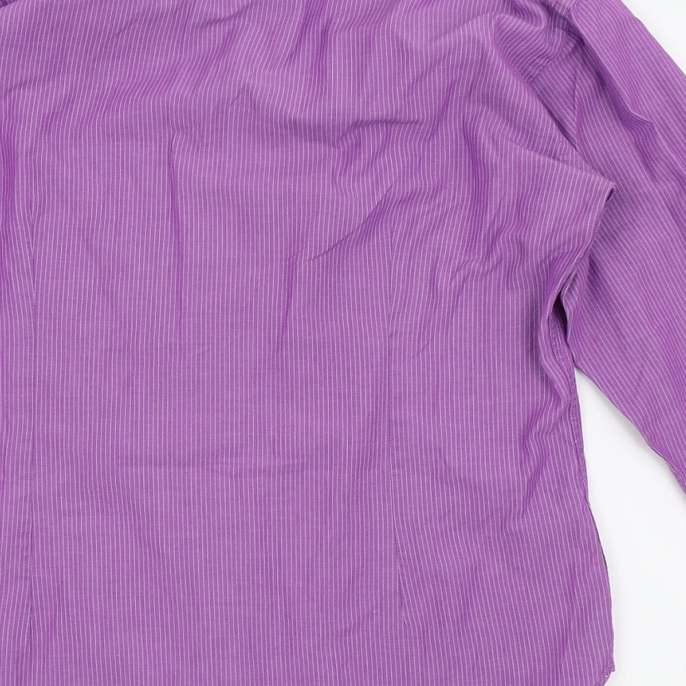 Ventuno 21 Mens Purple Pinstripe   Dress Shirt Size 38