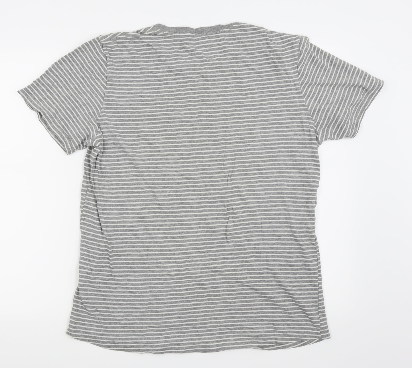 jack and jones Mens Grey Striped   T-Shirt Size XL