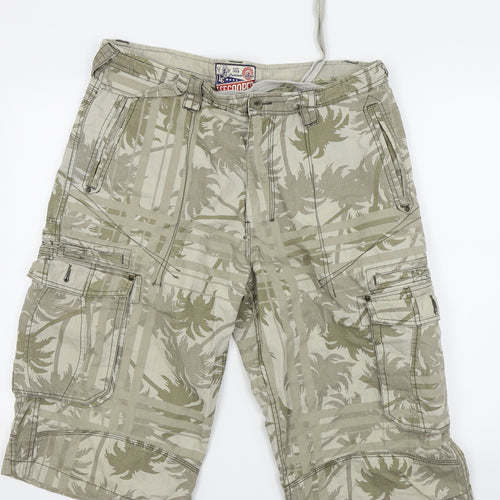 le cooper Mens Beige Floral  Cargo Shorts Size 38 in