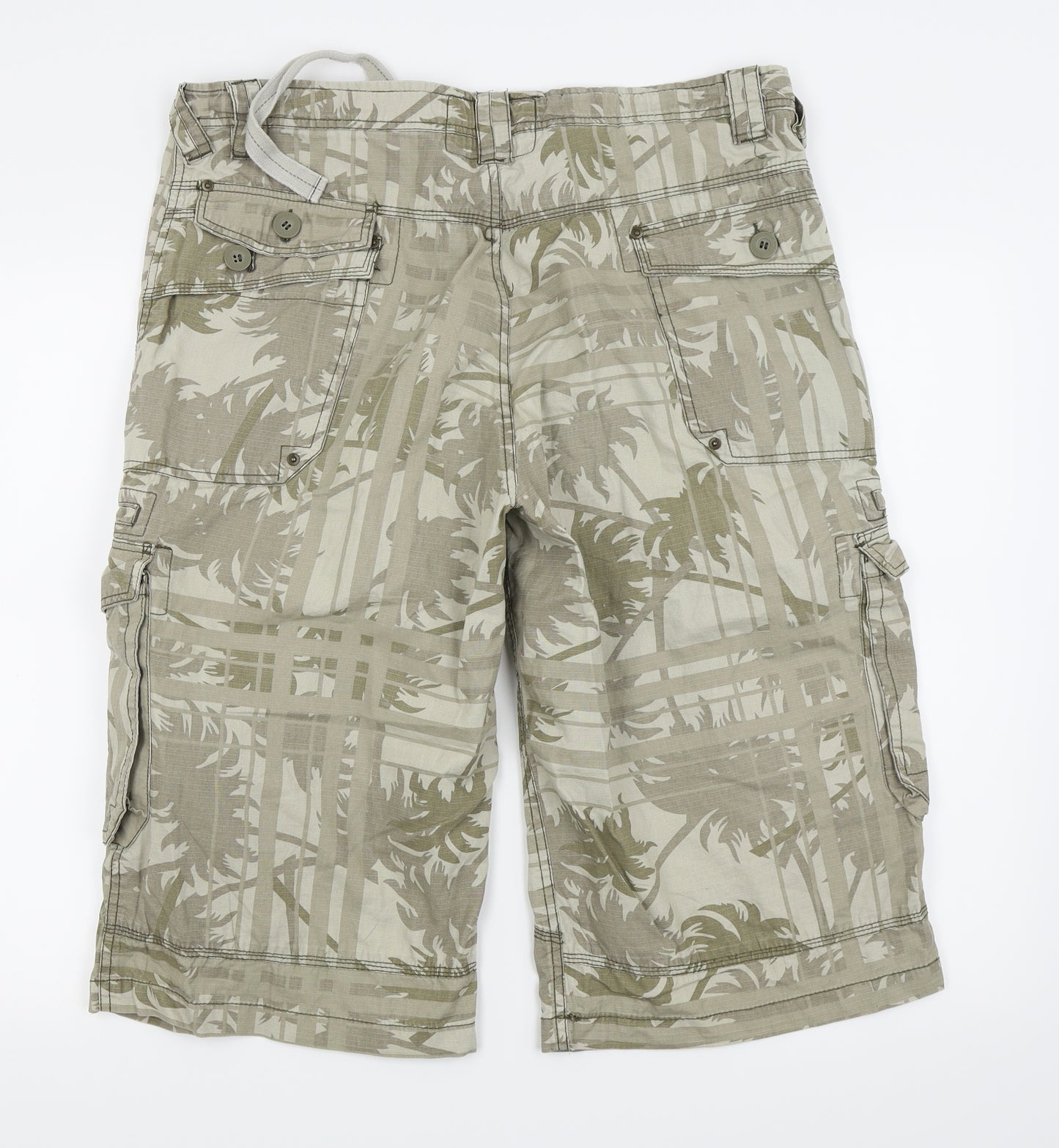 le cooper Mens Beige Floral  Cargo Shorts Size 38 in