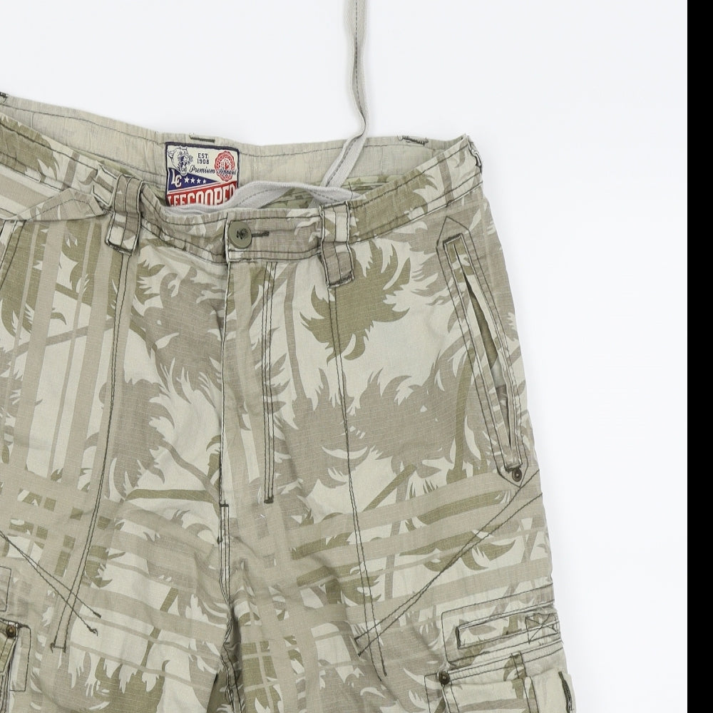 le cooper Mens Beige Floral  Cargo Shorts Size 38 in