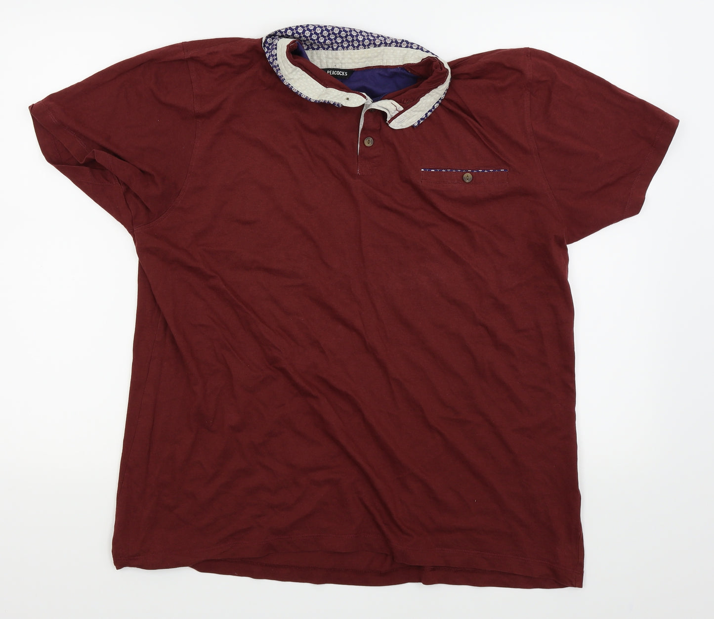 Peacocks Mens Red    Polo Size XL