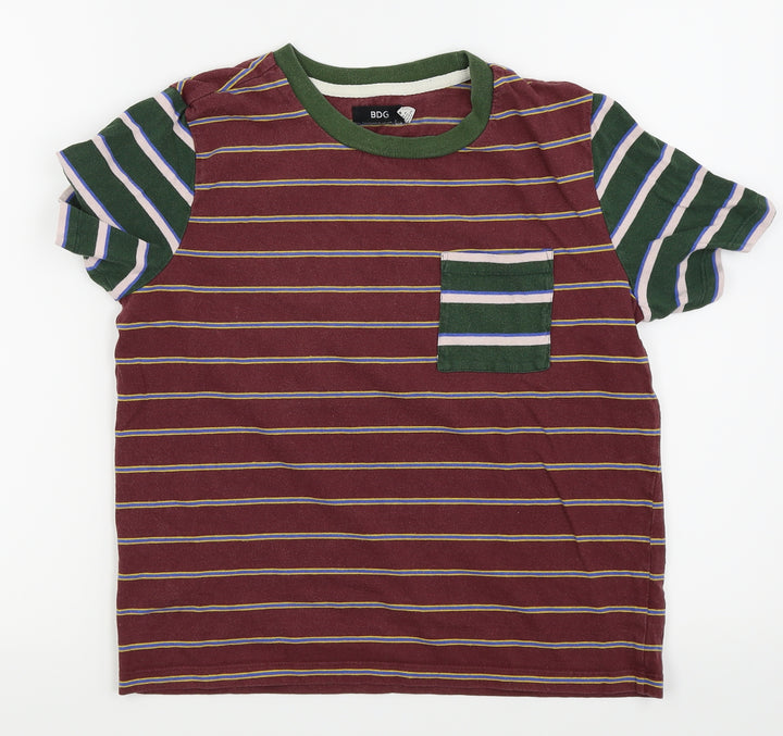 BDG Mens Red Striped T-Shirt Size S