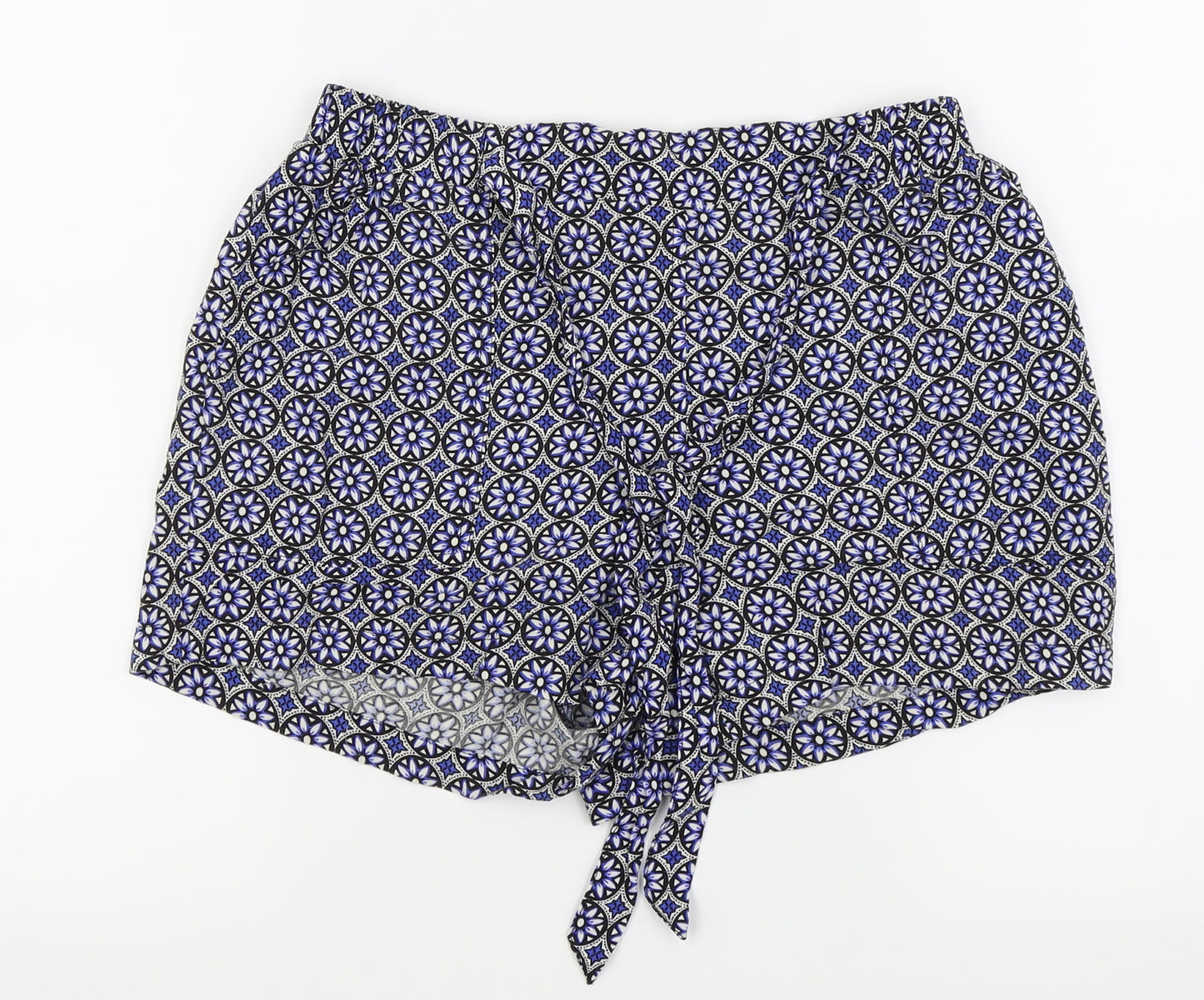 Dorothy Perkins Womens Blue Floral  Hot Pants Shorts Size 12