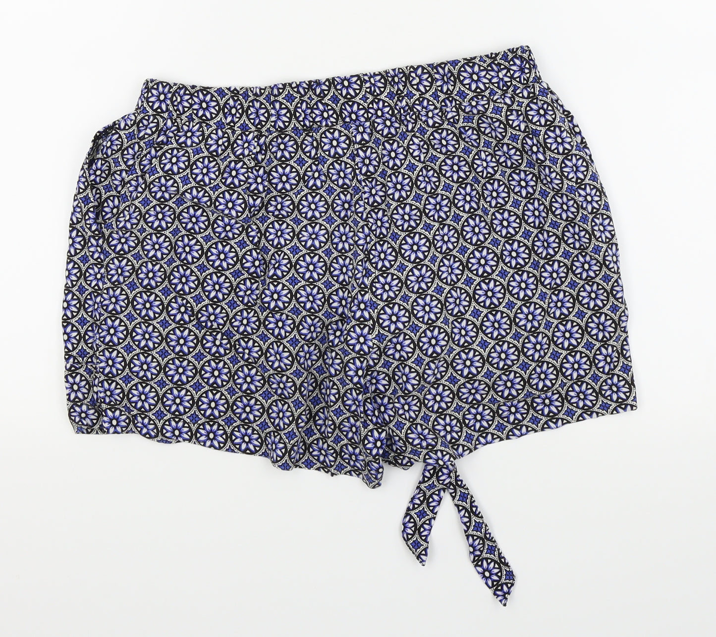 Dorothy Perkins Womens Blue Floral  Hot Pants Shorts Size 12