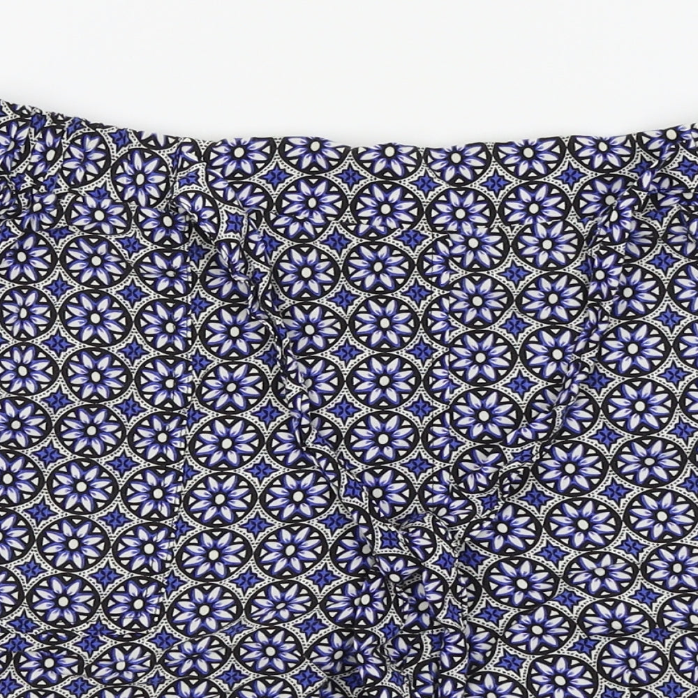 Dorothy Perkins Womens Blue Floral  Hot Pants Shorts Size 12