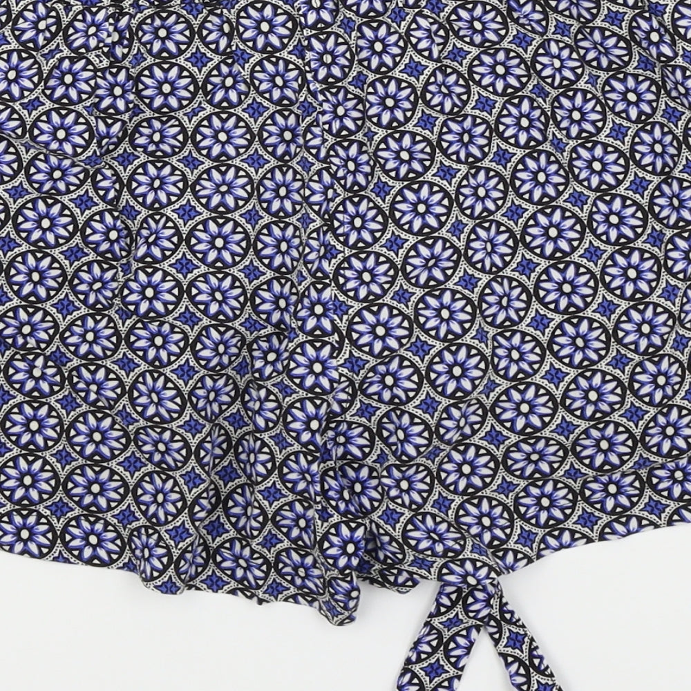 Dorothy Perkins Womens Blue Floral  Hot Pants Shorts Size 12