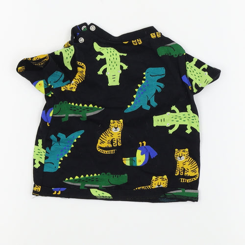 fred & flo  Black Animal Print  Basic T-Shirt Size 0-3 Months