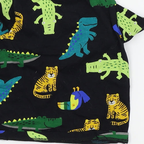fred & flo  Black Animal Print  Basic T-Shirt Size 0-3 Months