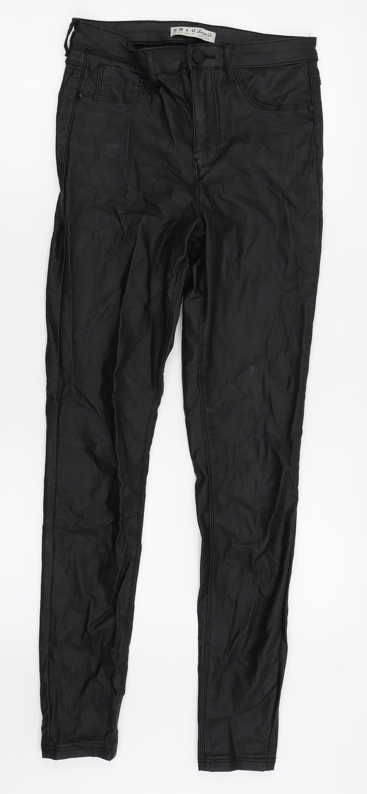 denim and co Womens Black Houndstooth Skinny Jeans Size 10 L27 in - leather jeans