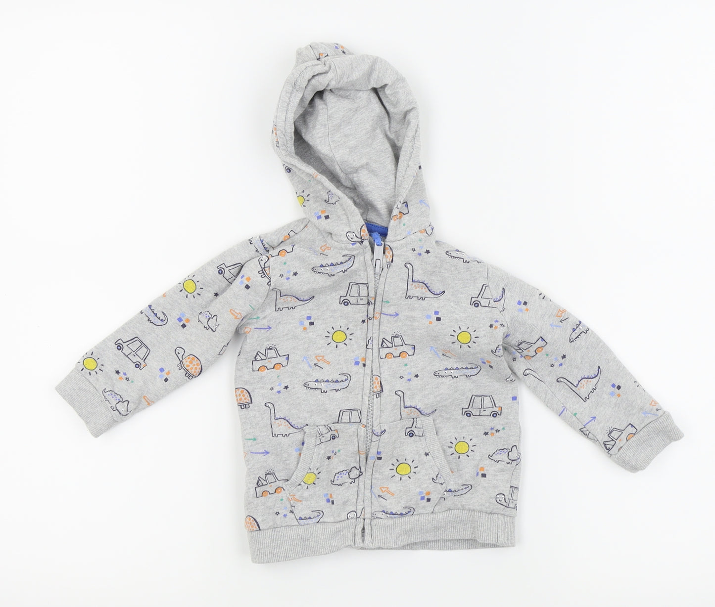 Asda George  Grey Animal Print  Full Zip Jumper Size 9-12 Months
