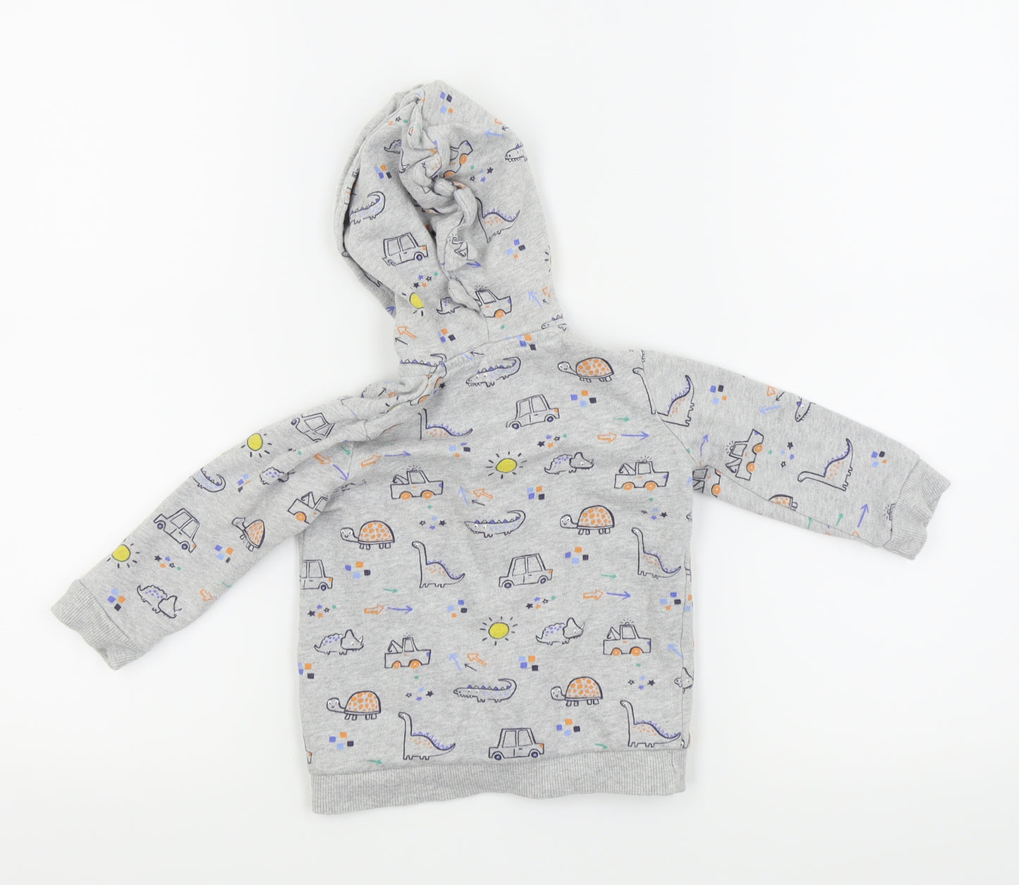 Asda George  Grey Animal Print  Full Zip Jumper Size 9-12 Months