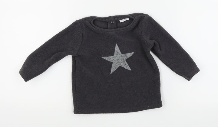 NEXT Boys Grey Solid Babydoll Pyjama Top Size 9-12 Months