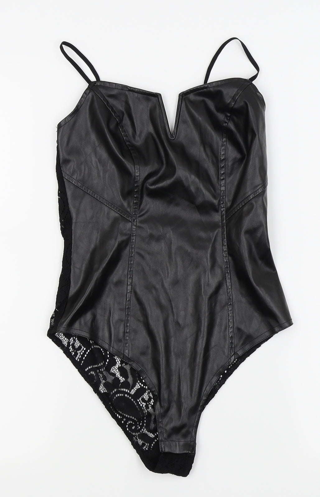 New Look Womens Black   Bodysuit One-Piece Size 8