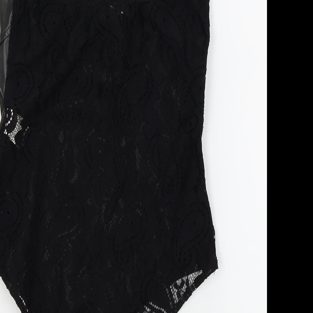 New Look Womens Black   Bodysuit One-Piece Size 8