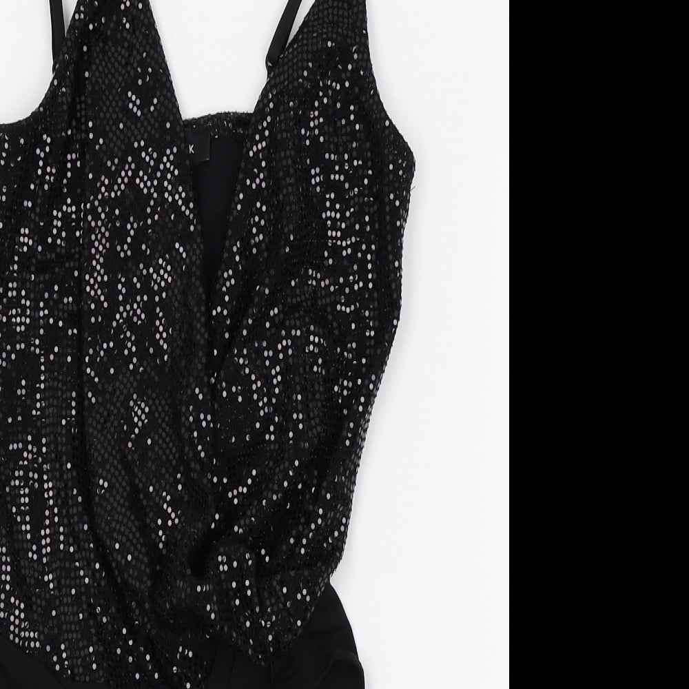 New Look Womens Black   Bodysuit One-Piece Size 6