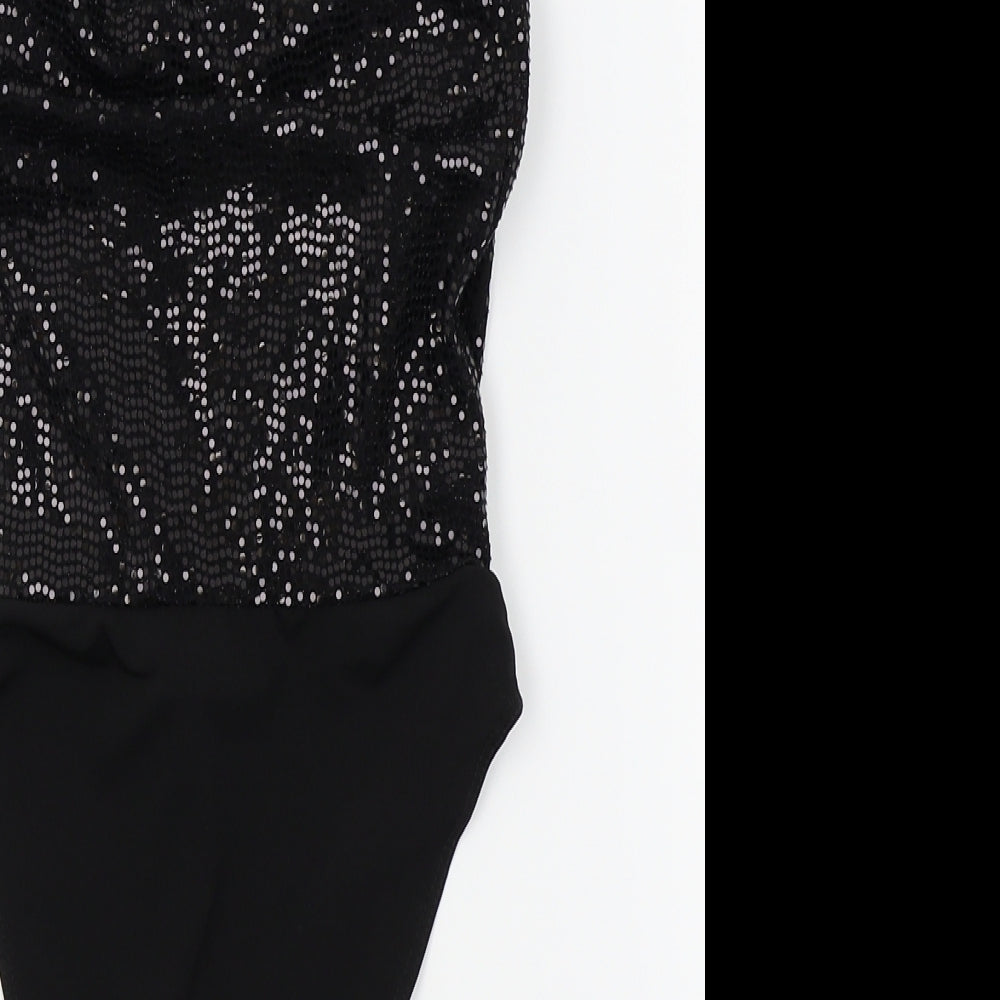 New Look Womens Black   Bodysuit One-Piece Size 6