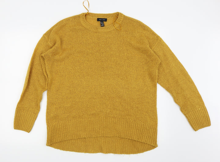 New Look Womens Yellow Pullover Jumper Size M
