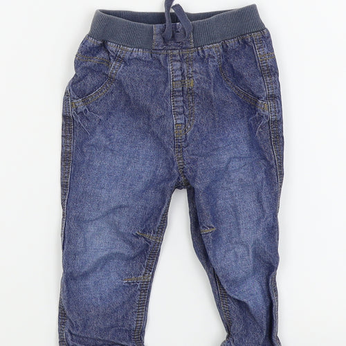 Asda George Boys Blue   Jogger Trousers Size 9-12 Months