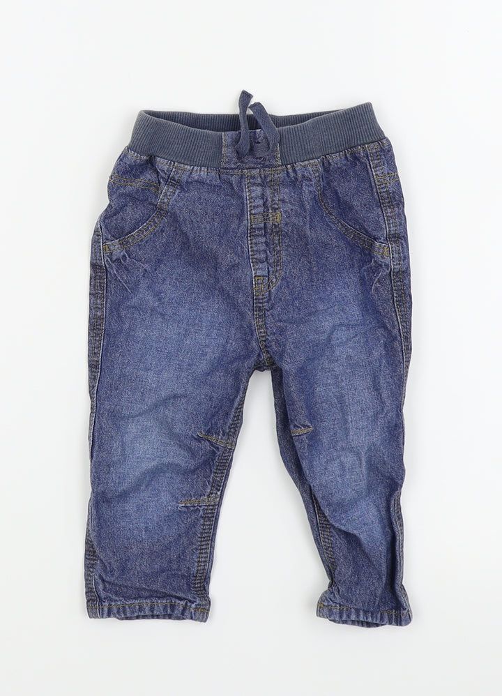 Asda George Boys Blue Jogger Trousers Size 9-12 Months