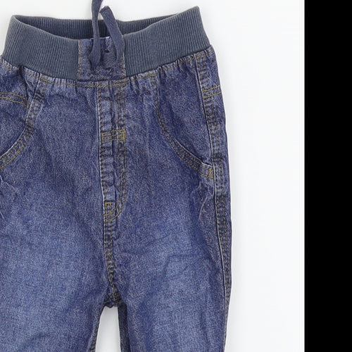 Asda George Boys Blue   Jogger Trousers Size 9-12 Months