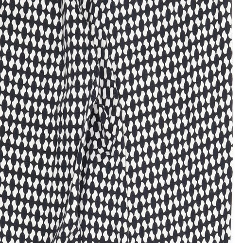 H&M Womens Black Houndstooth  Carrot Trousers Size 8 L25.5 in