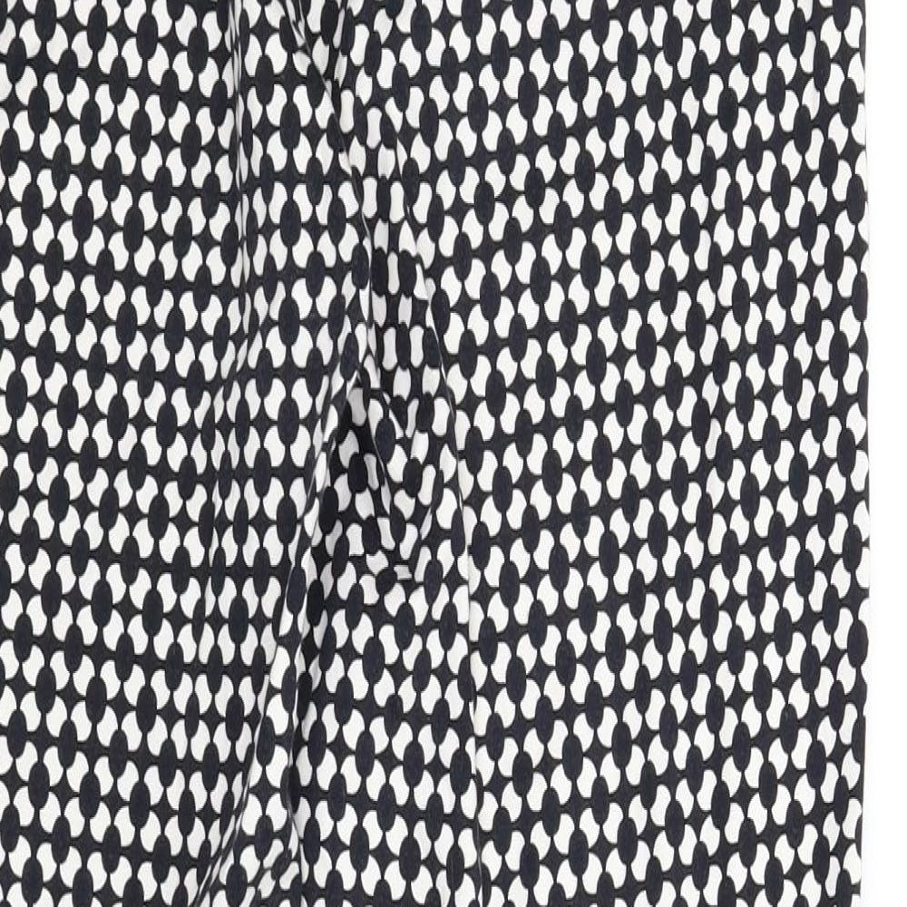 H&M Womens Black Houndstooth  Carrot Trousers Size 8 L25.5 in
