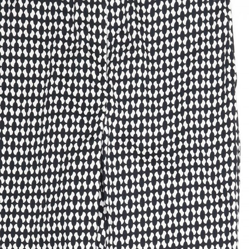 H&M Womens Black Houndstooth  Carrot Trousers Size 8 L25.5 in