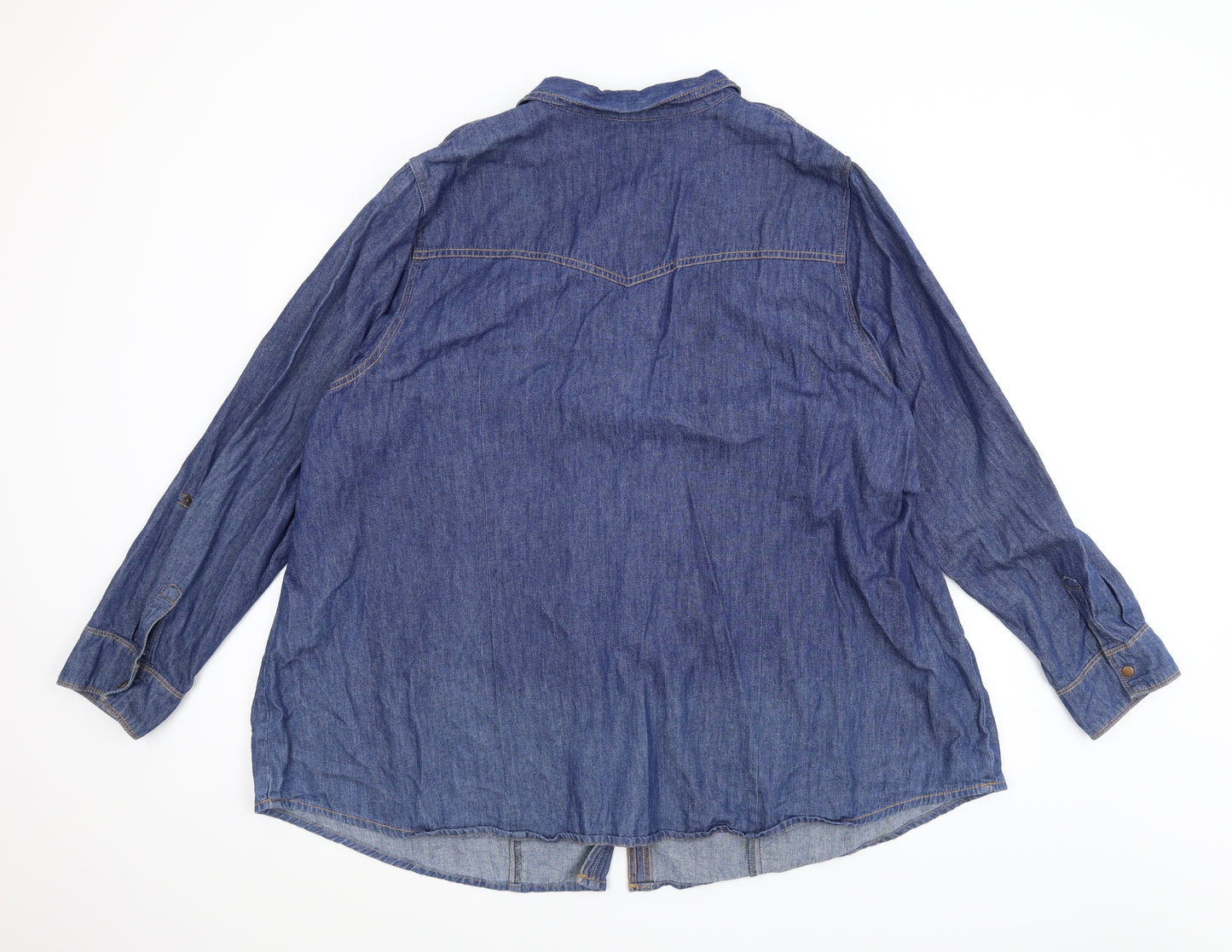 Preworn Womens Blue  Denim Basic Button-Up Size 30