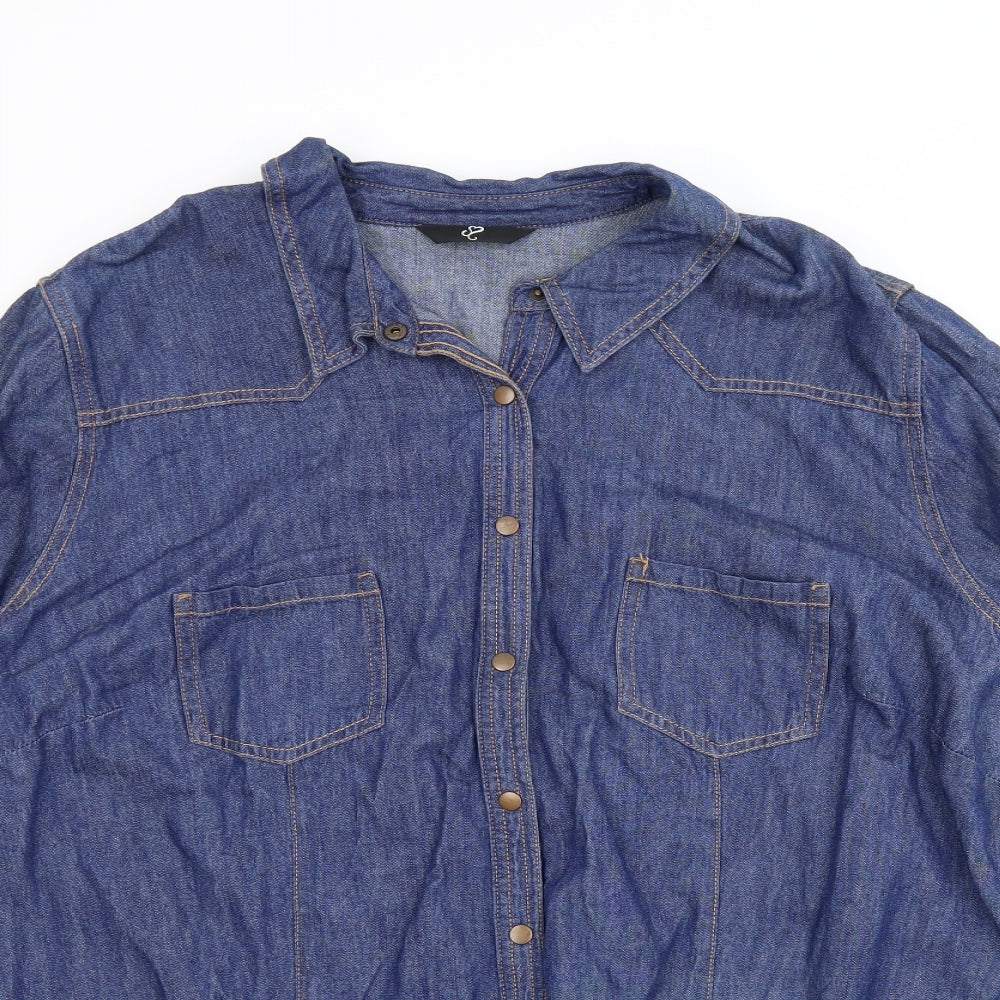 Preworn Womens Blue  Denim Basic Button-Up Size 30